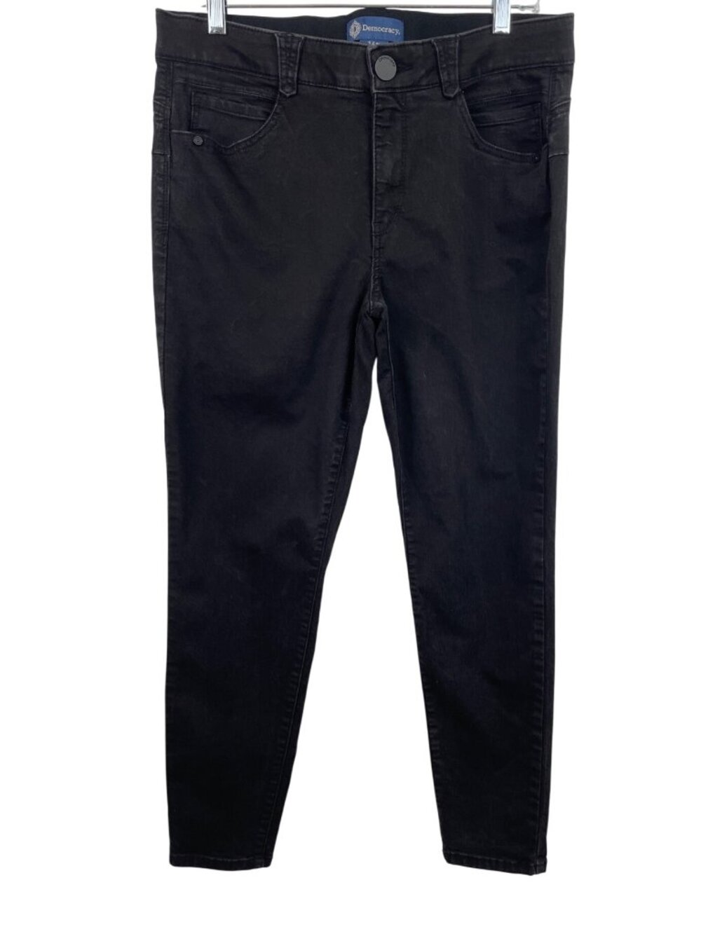 Democracy Womens Black "Ab"solution Petite Skinny Jeans Size 14P